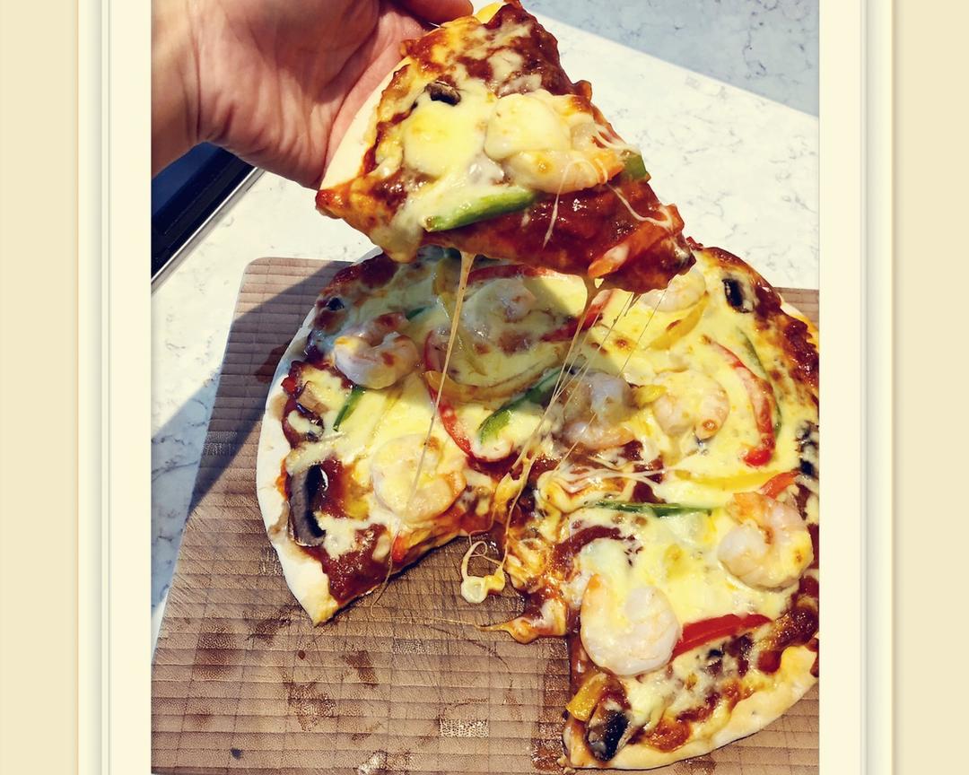 不用做饼底不用炒酱的         懒人披萨🍕的做法