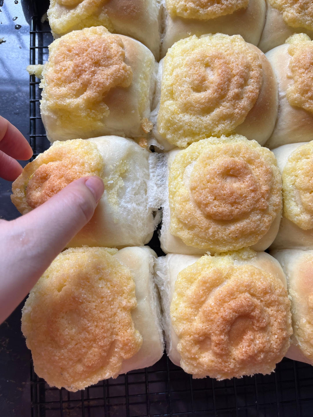 椰蓉小餐包。柔软拉丝，椰香浓郁