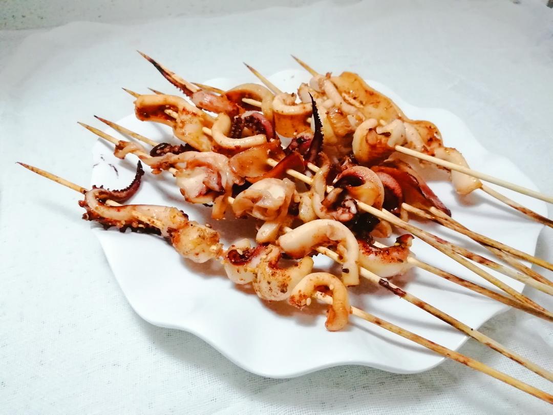 烤鱿鱼串的做法