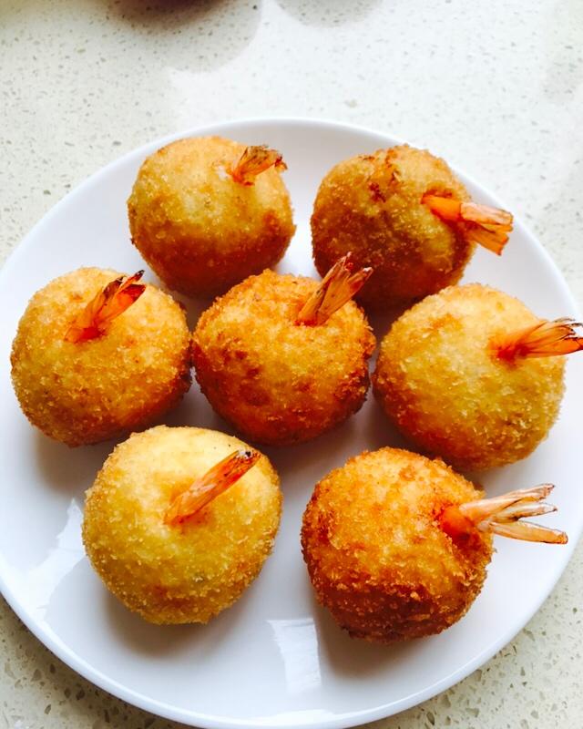 黄金土豆泥虾球