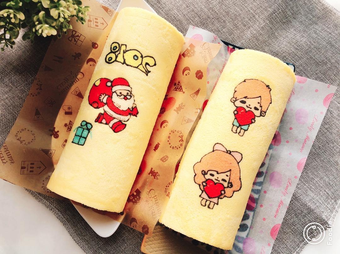 颢萱做的超细腻毛巾面彩绘蛋糕卷