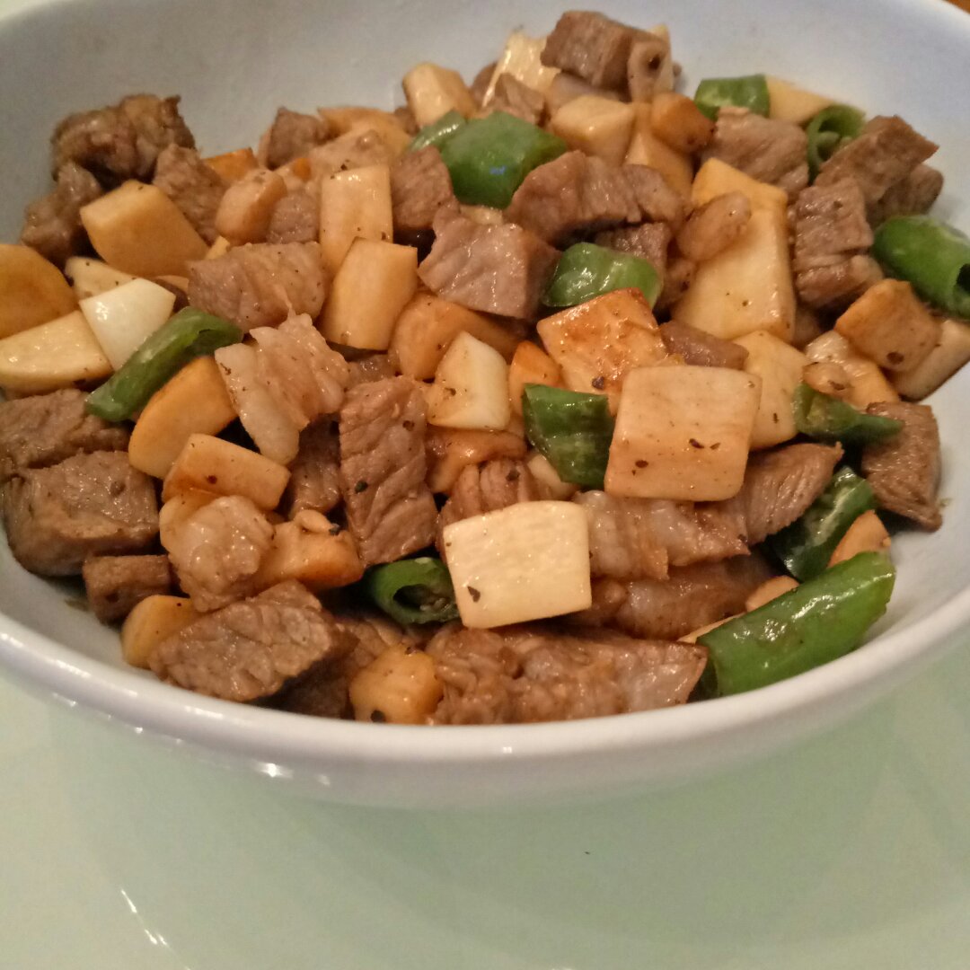 黑椒杏鲍菇牛肉粒