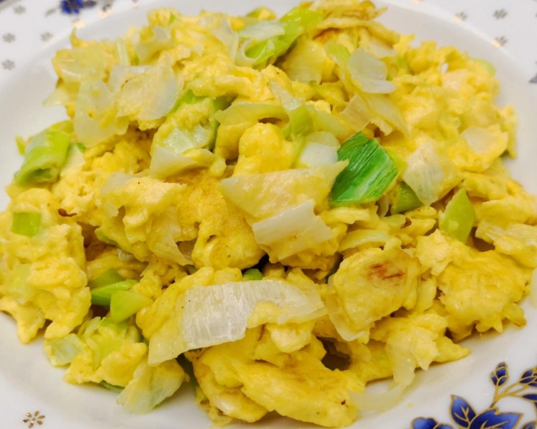 京葱虾皮炒鸭蛋