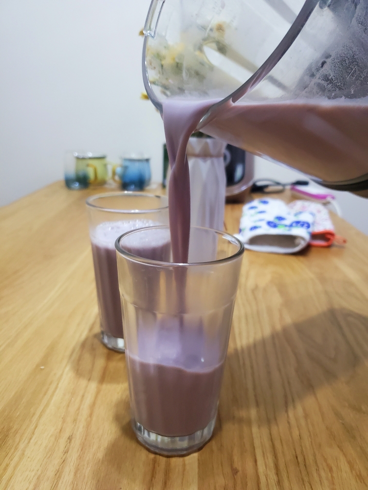 破壁机食谱  紫薯燕麦豆奶
