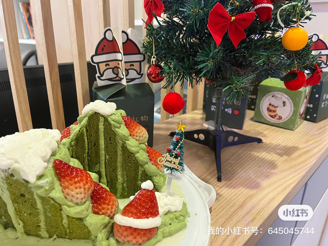 抹茶圣诞雪屋蛋糕
