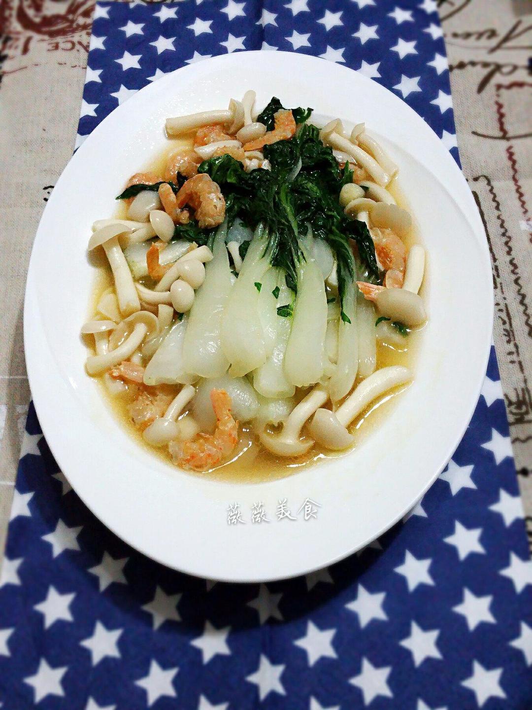 白玉菇海米扒奶白菜