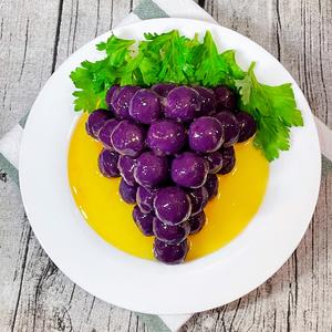 创意年夜菜|紫气东来  硕果累累（改良版奶香紫薯葡萄）的做法 步骤11