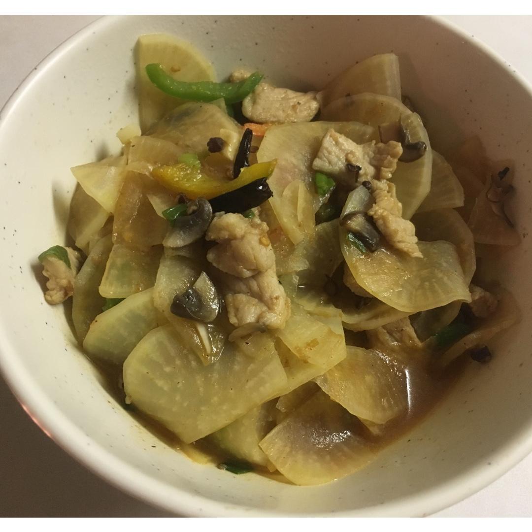 酸萝卜炒肉