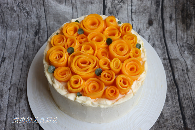 朵朵芒果玫瑰蛋糕的做法 步骤18