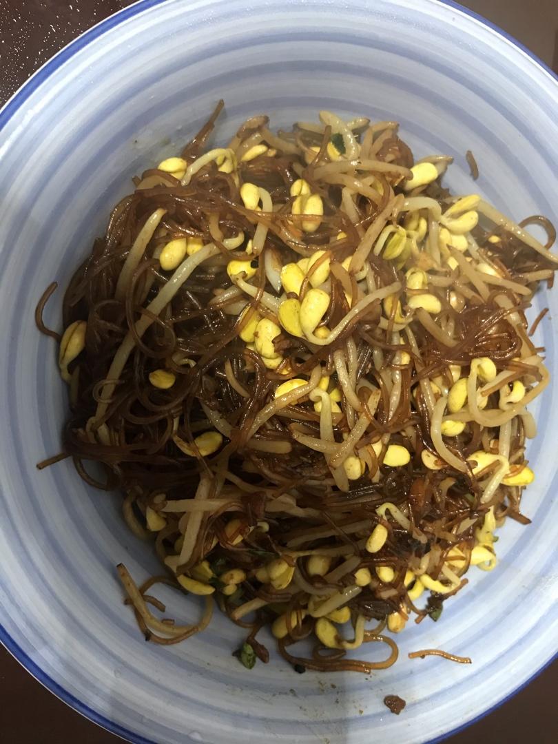 豆芽炒粉丝