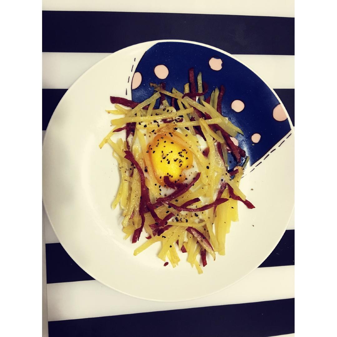 快手早餐—马铃薯火腿蛋