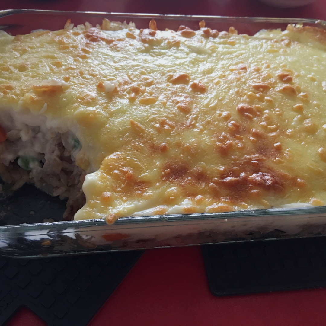 海鲜焗饭 Seafood Fried Rice with Cheesy Topping