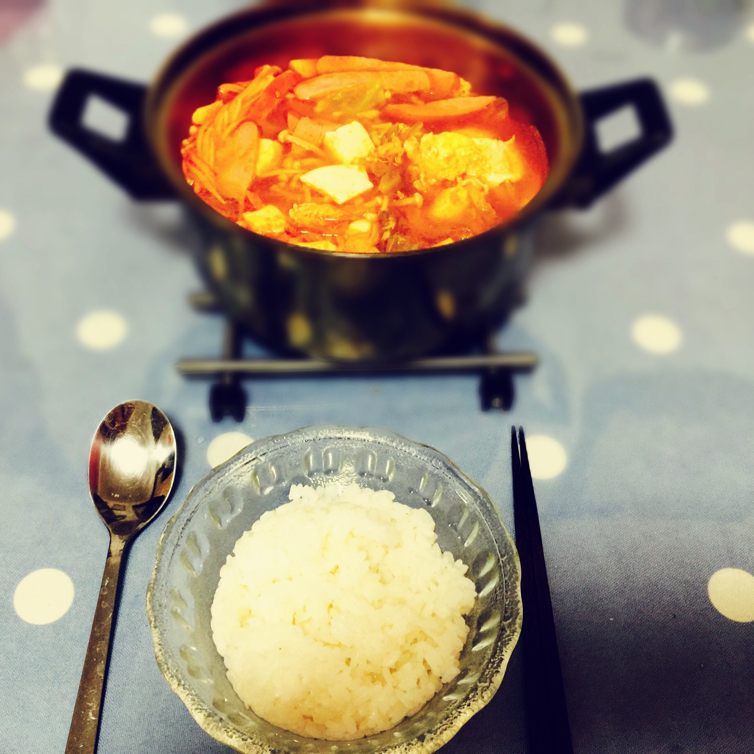 韩式辣白菜豆腐汤