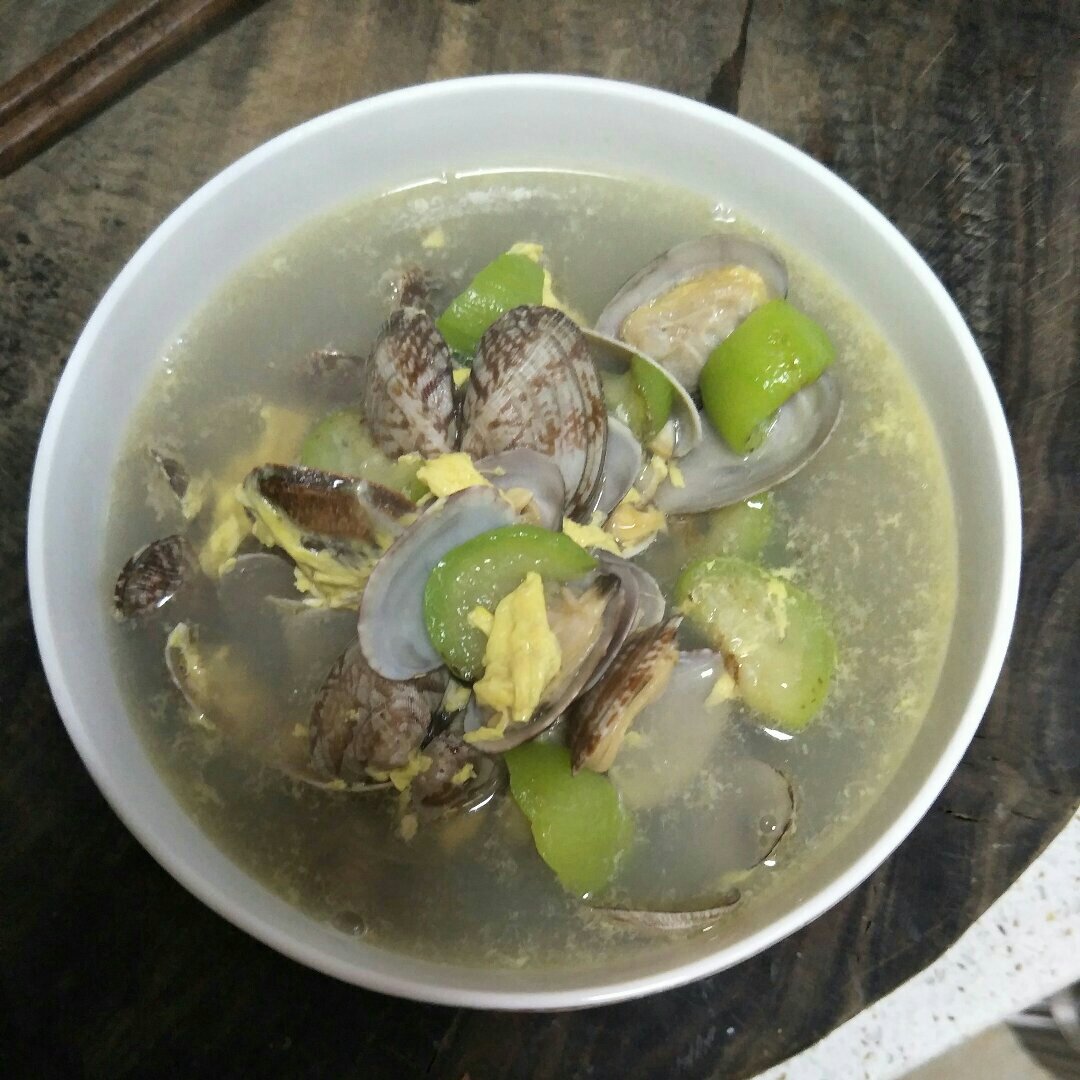 丝瓜花蛤汤