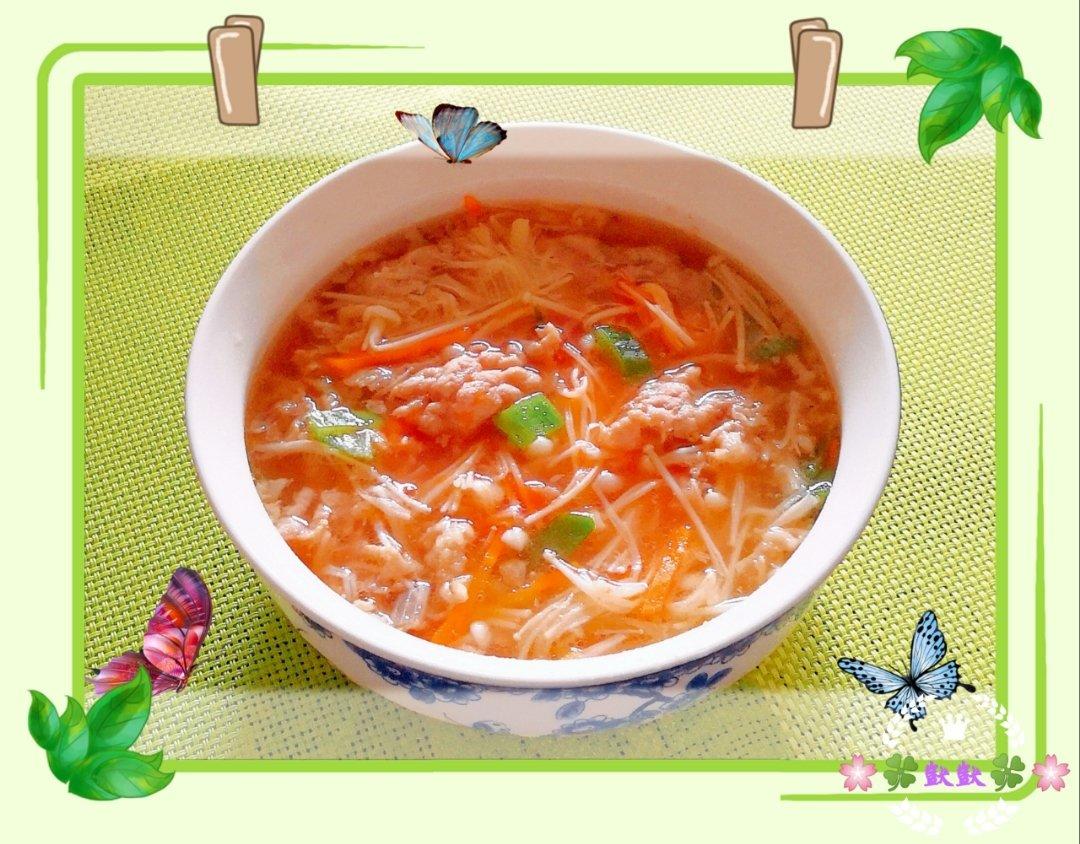 番茄金针菇肥牛锅 鲜到眉毛掉