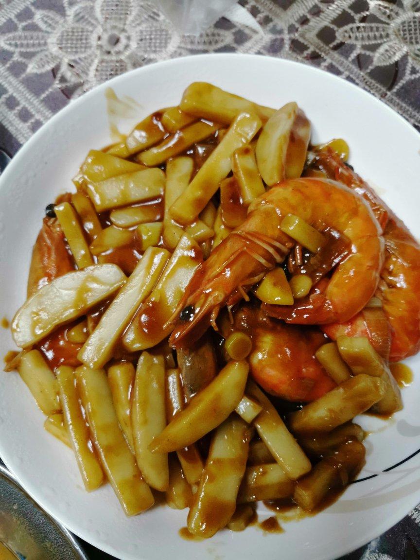 虾炒年糕