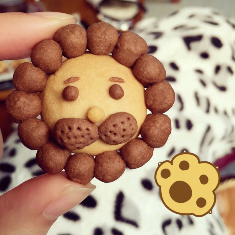 肥勒个兔儿做的呆萌小狮子黄油饼干独家造型