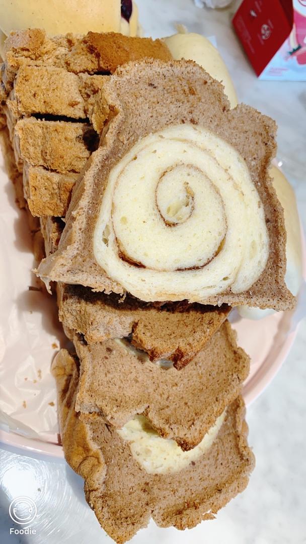 柔软的黑钻吐司🍞可可蛋糕夹牛奶吐司 一箭双雕的美味