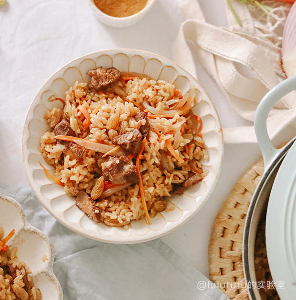 【4月北鼎珐琅铸铁锅食谱】羊肉手抓饭的做法