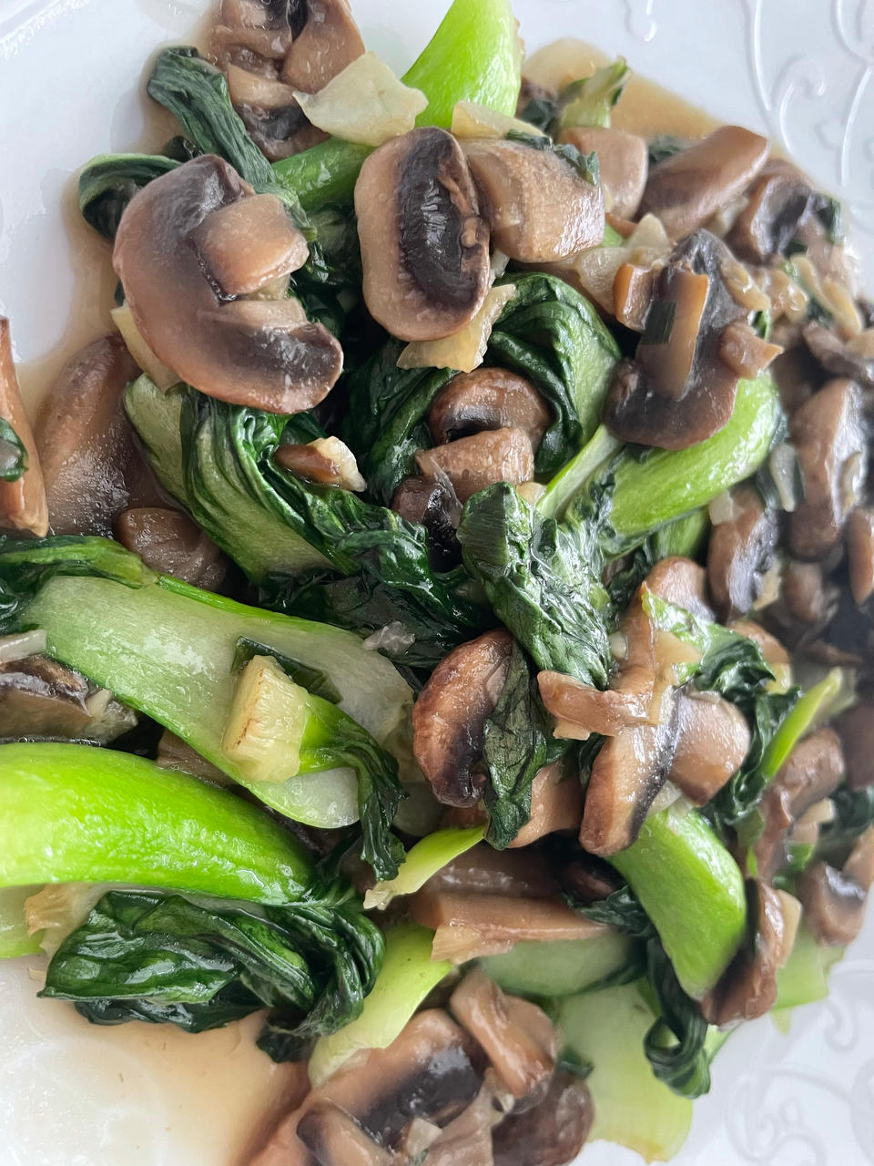 蘑菇炒油菜