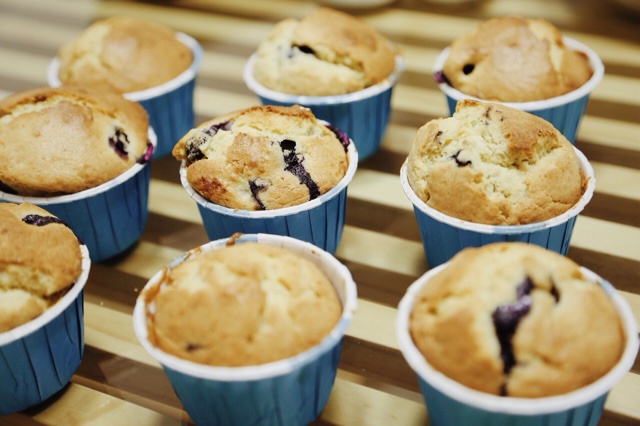 鲜奶油蓝莓纸杯蛋糕 Blueberry Crème  fraîche cupcake