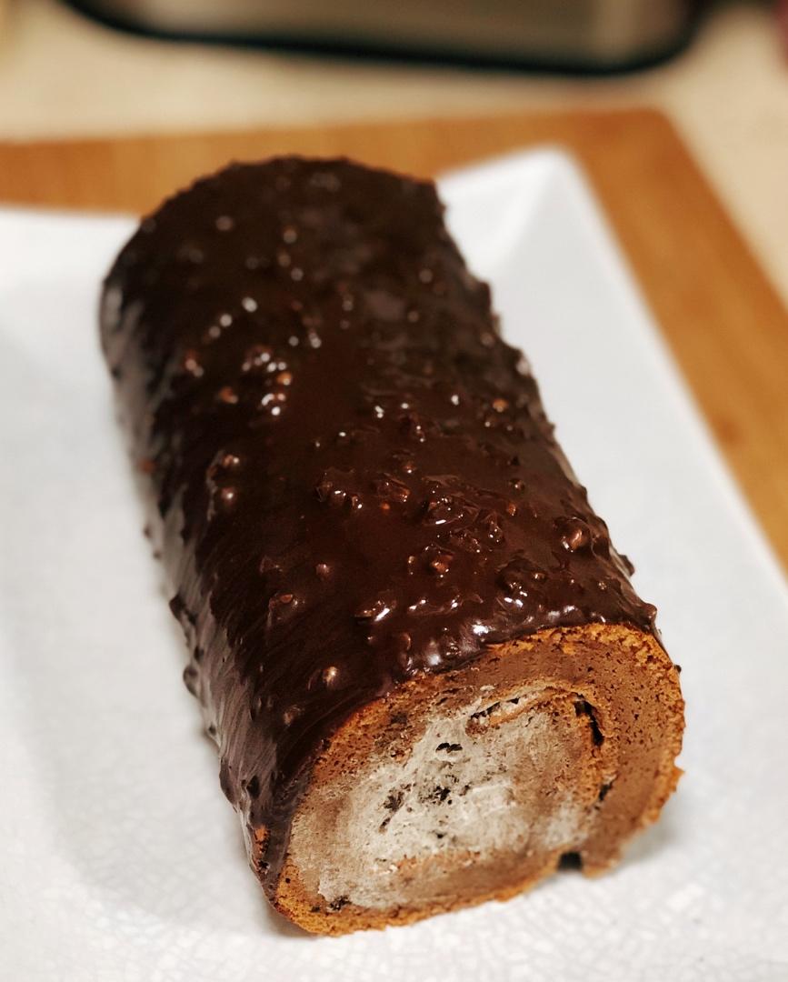 cmcm做的梦龙蛋糕卷巧克力脆皮蛋糕卷bypinkrabbit