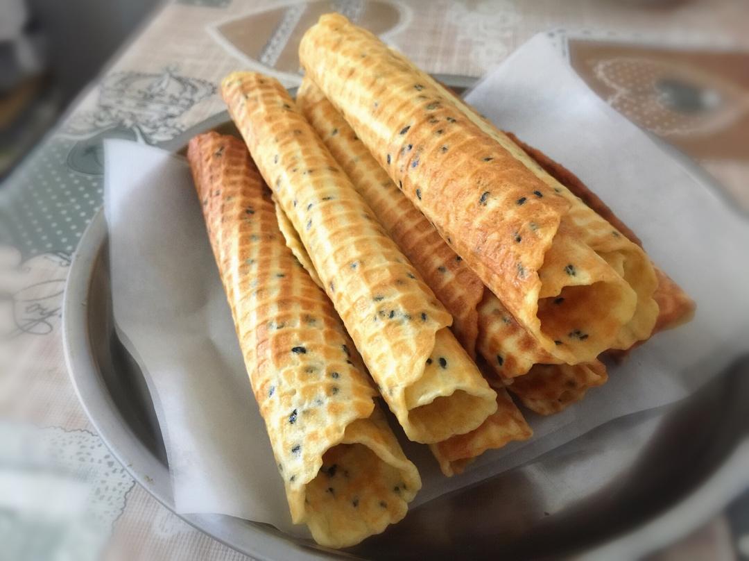 tting2016做的鸡蛋卷 脆皮蛋筒 冰淇淋绝配脆脆脆 无黄油不打发材料