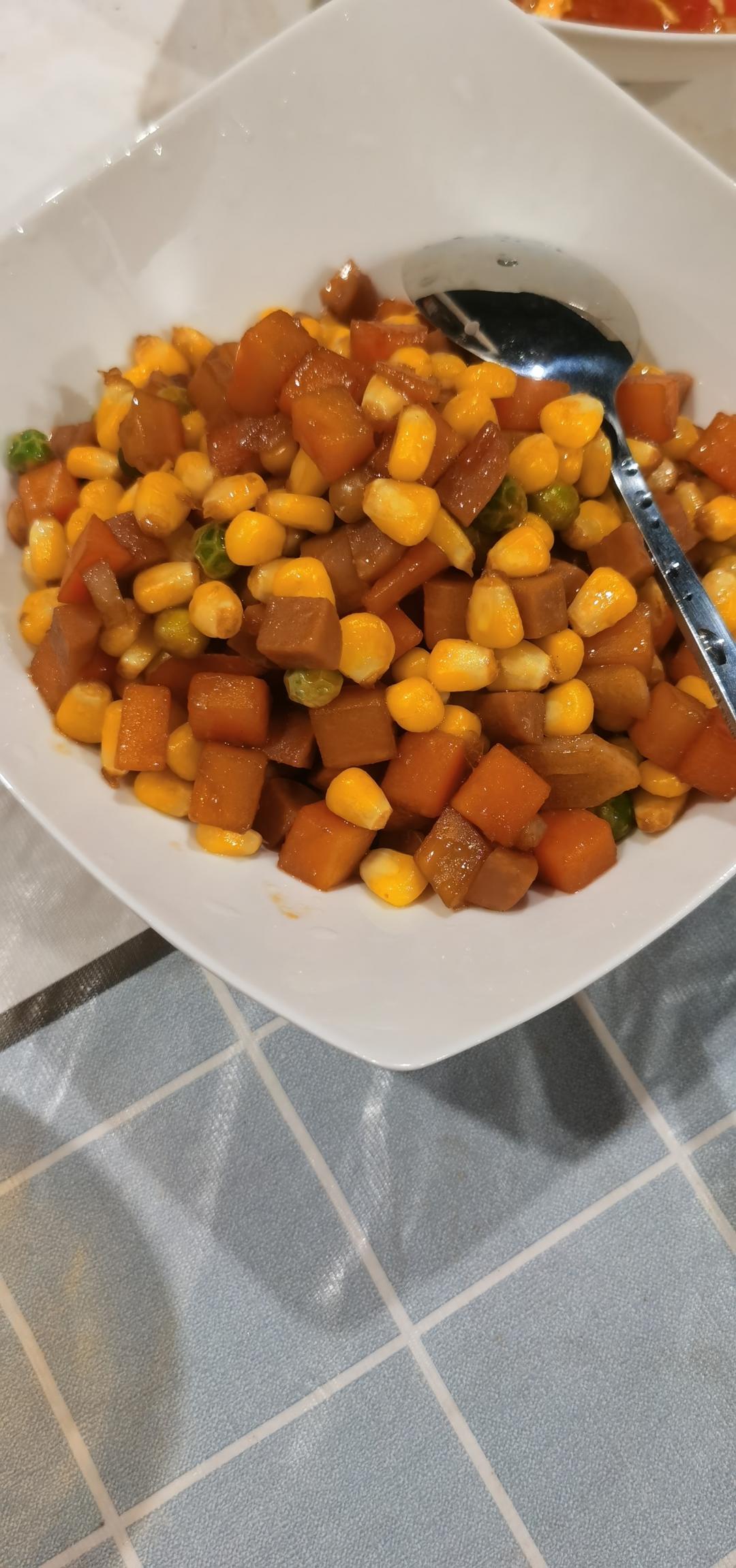 什锦玉米粒虾仁🍤🌽🥕