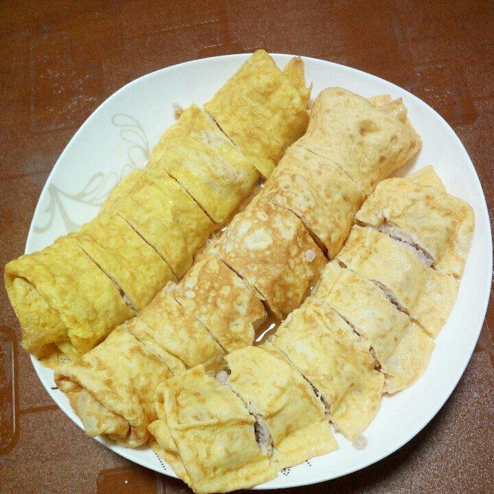 老爸的手艺---蒸肉蛋卷