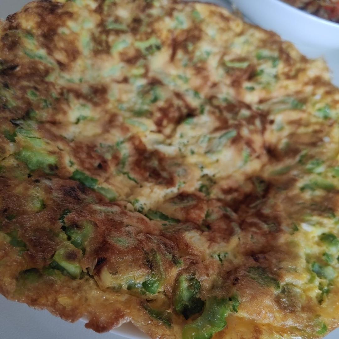 苦瓜煎蛋—如何翻面不碎？