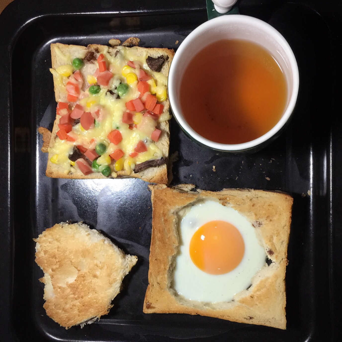 吐司太阳蛋披萨