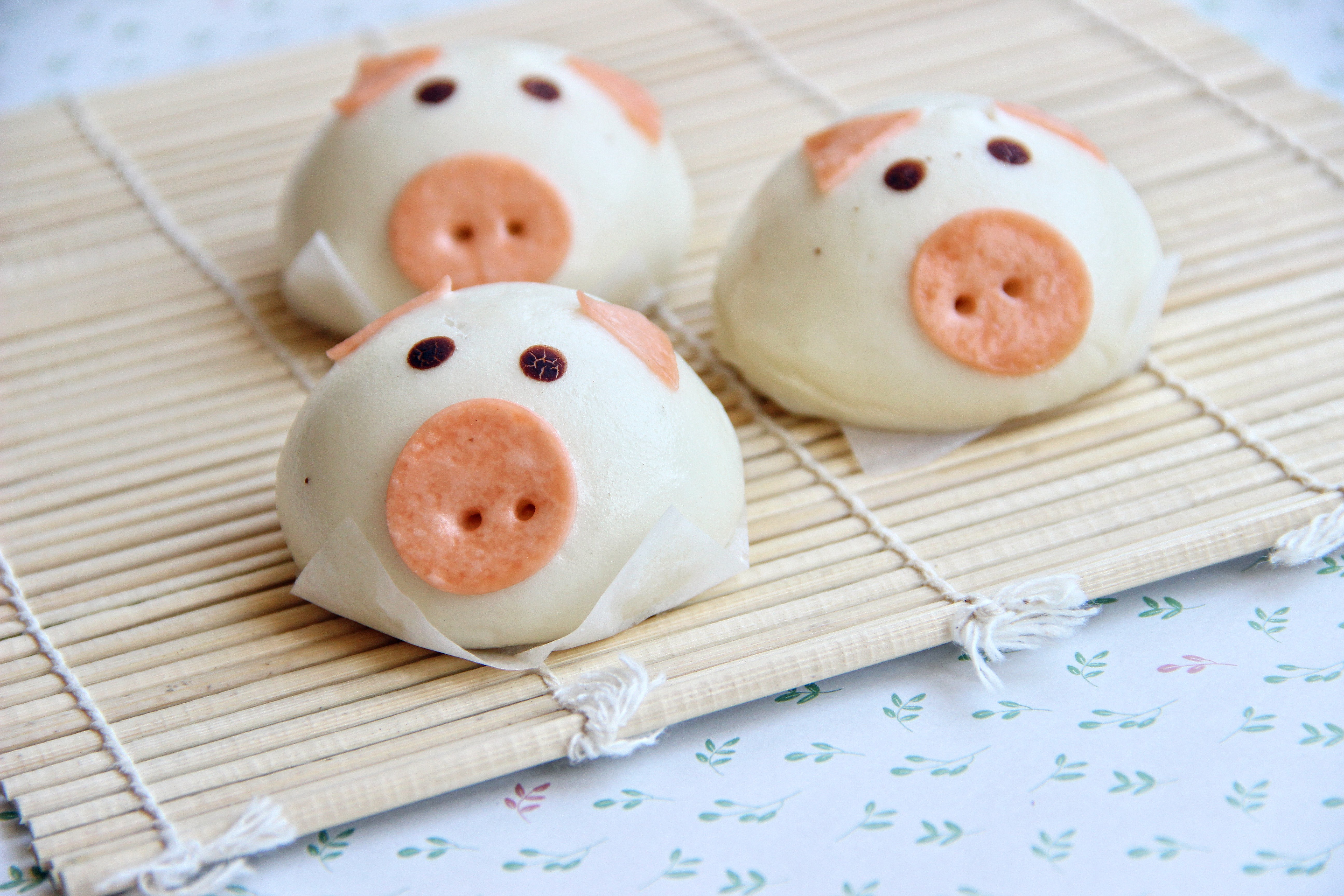 可爱的小猪豆沙包