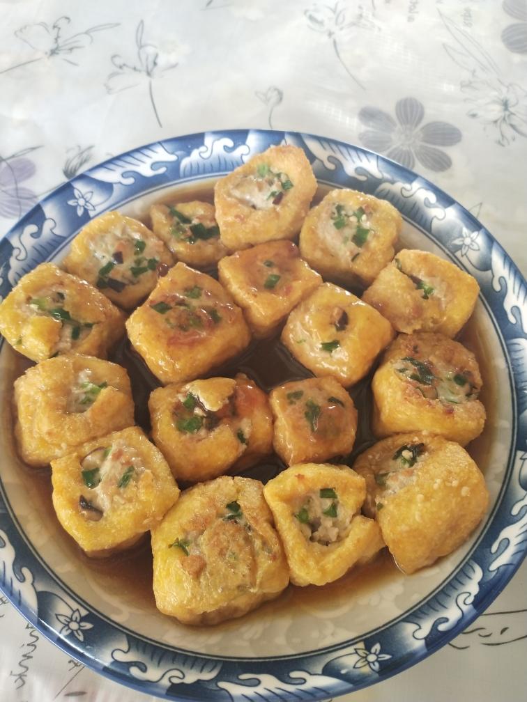 油豆腐酿肉的做法