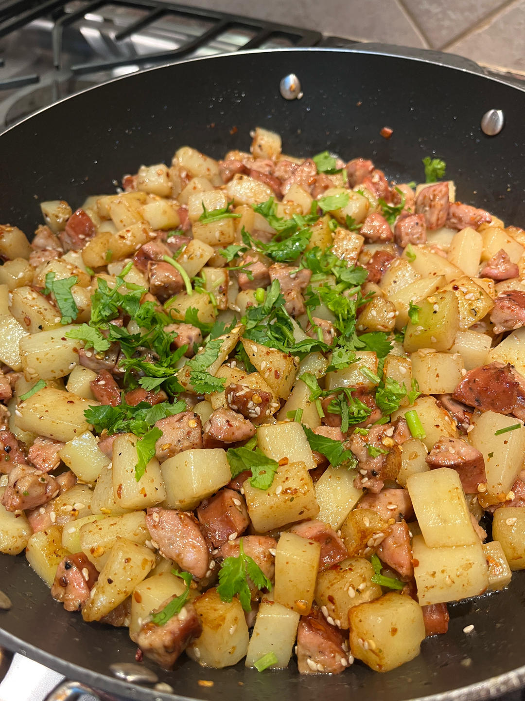 烧烤风味的土豆小香肠