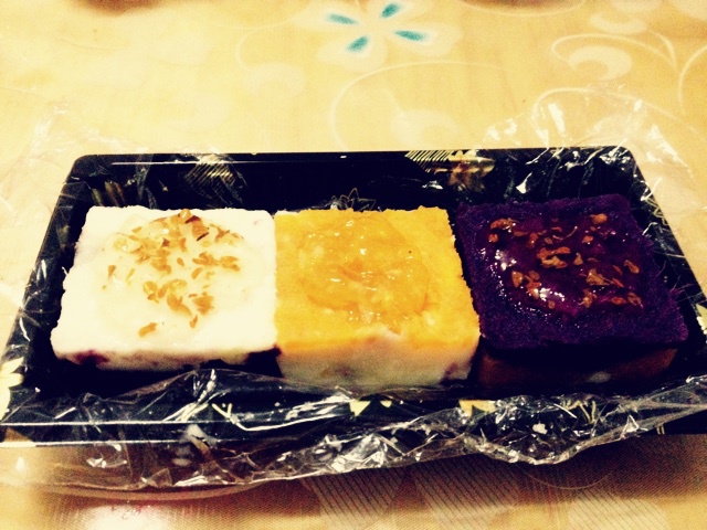 桂花山药紫薯糕