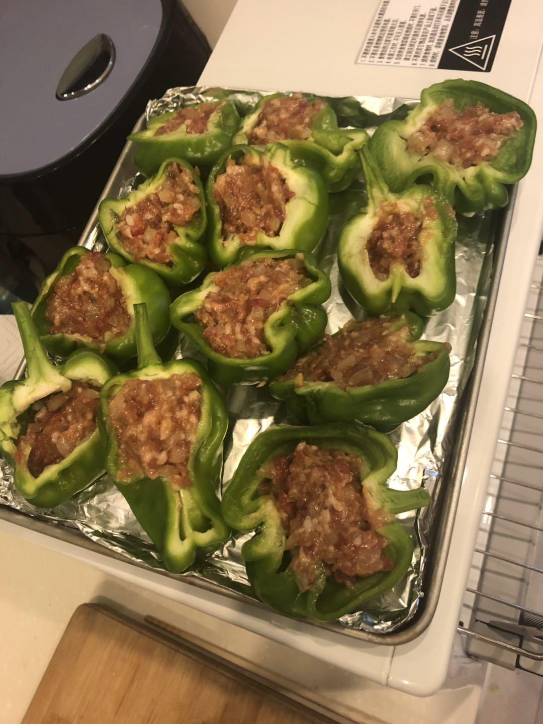 烤箱菜--青椒塞肉