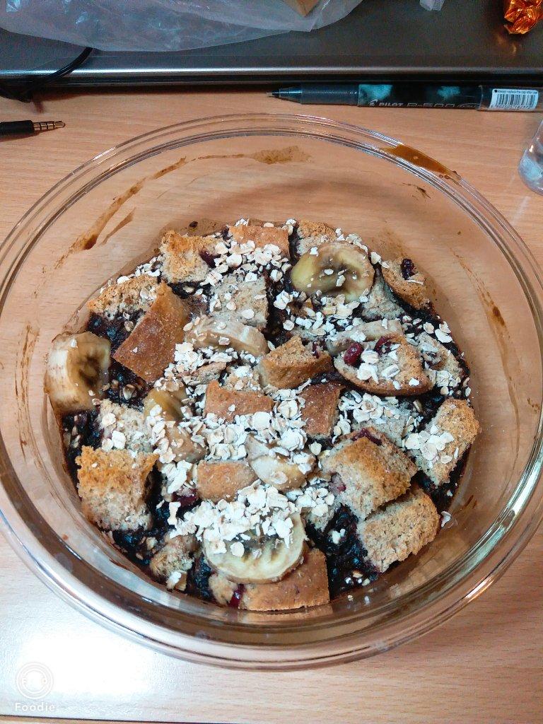 无糖巧克力香蕉焗面包布丁【健康一锅端】