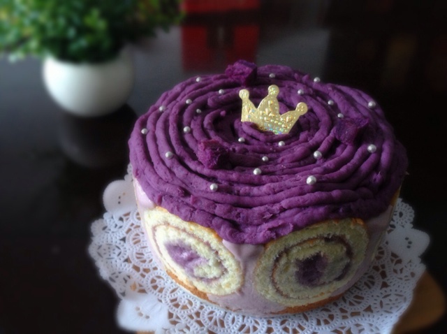 蛋糕 紫薯慕斯蛋糕 禾子虫工做的紫薯慕斯蛋糕一到秋天,就会想起紫色!