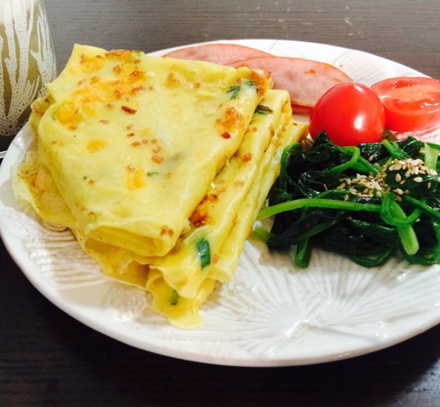 #爱自己，好好吃早餐# 十分钟搞定【芝士蔬菜鸡蛋饼】