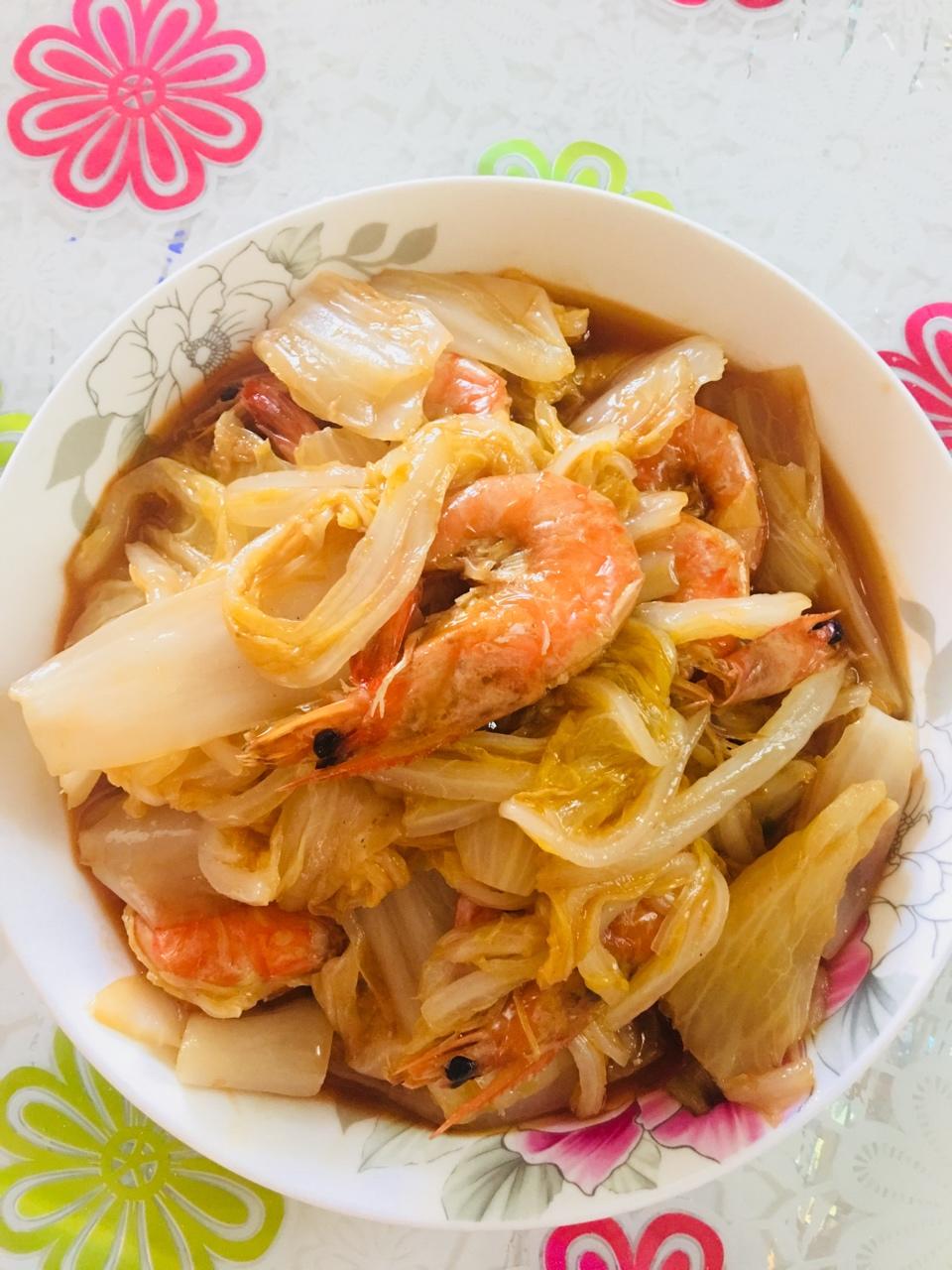 白菜炒虾