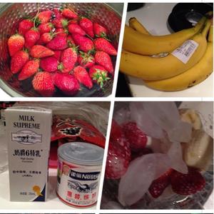 香蕉草莓smooth的做法 步骤1