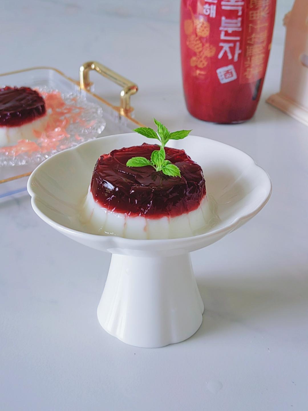 覆盆子果酒牛奶布丁