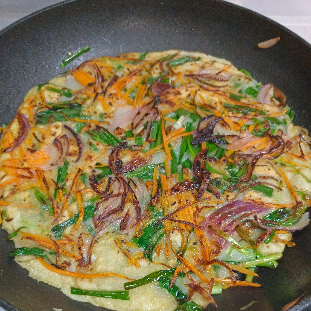 跟韩国同学学到的韩国泡菜饼（韩国海鲜泡菜饼）