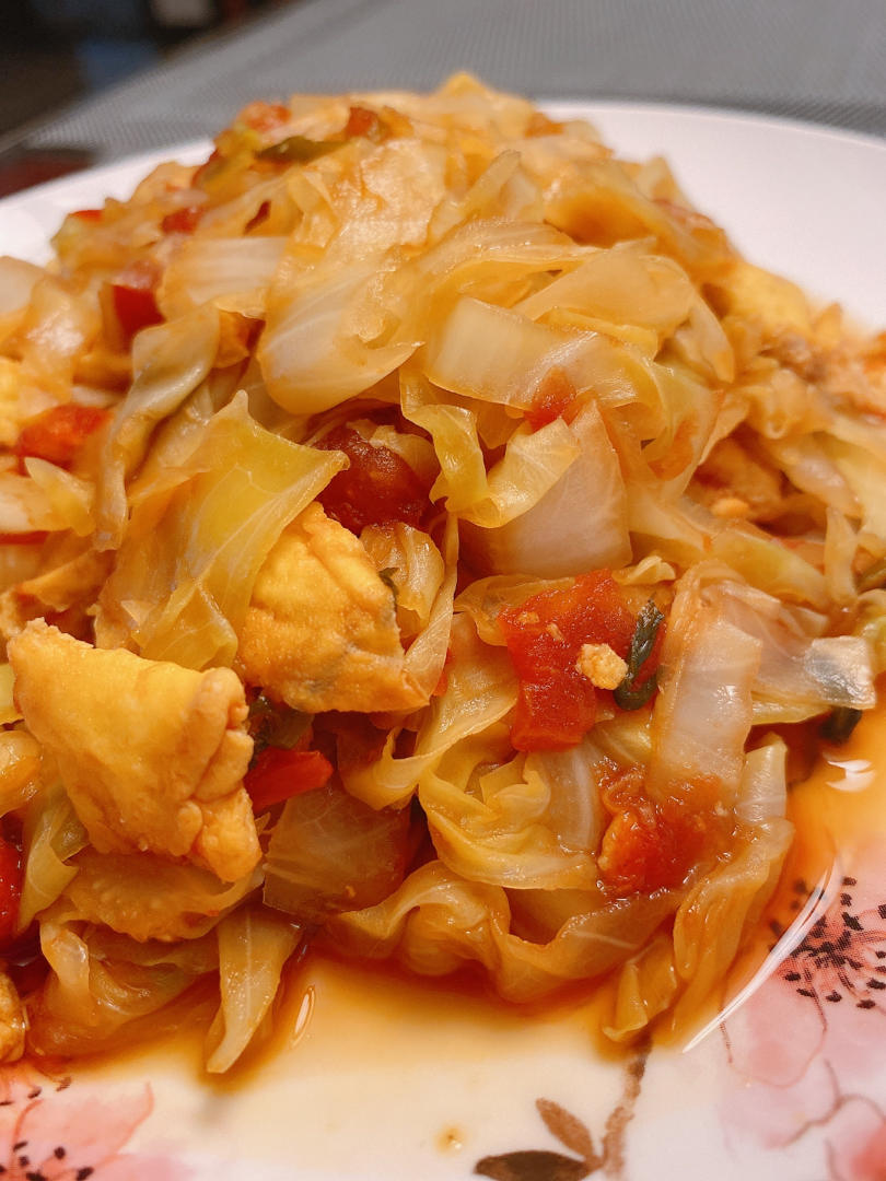 西红柿炒洋白菜