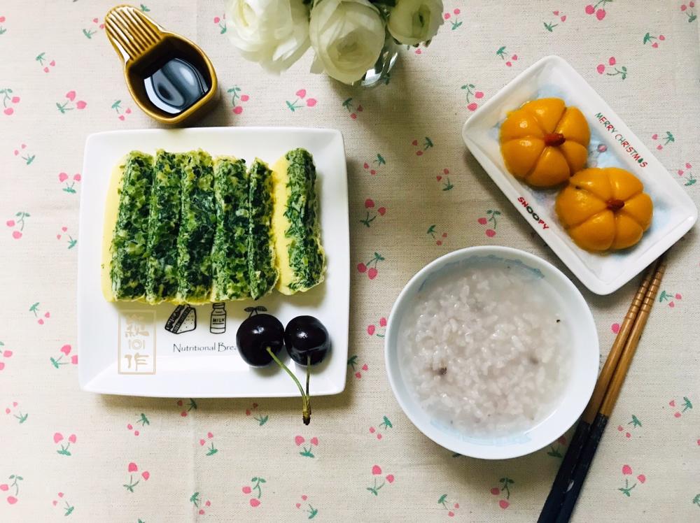 蘸汁菠菜鸡蛋糕——春季养生多吃菠菜