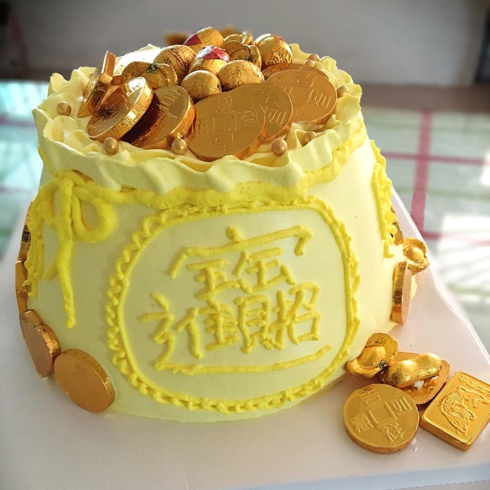 蹦极的兔纸做的钱袋蛋糕