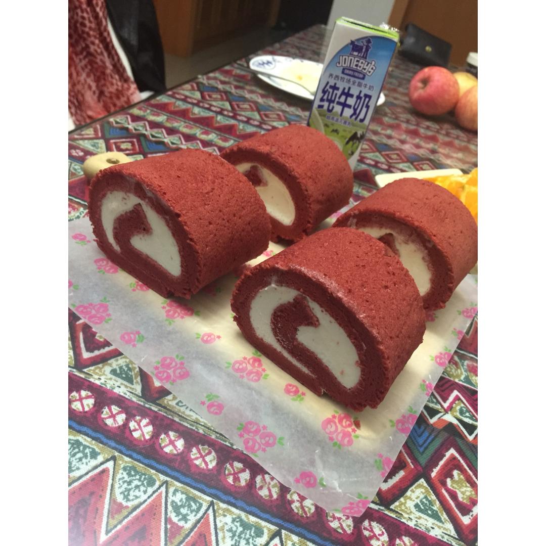 红丝绒蛋糕卷（完美毛巾底）