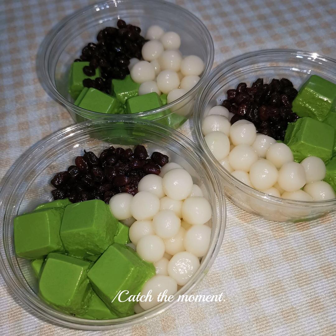 抹茶奶冻饱饱碗