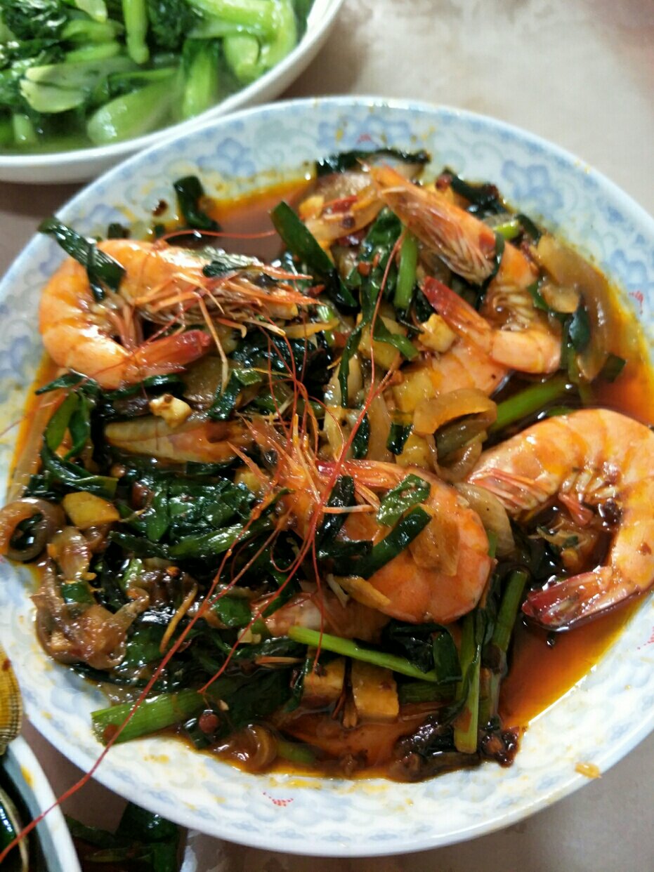 韭菜炒基围虾