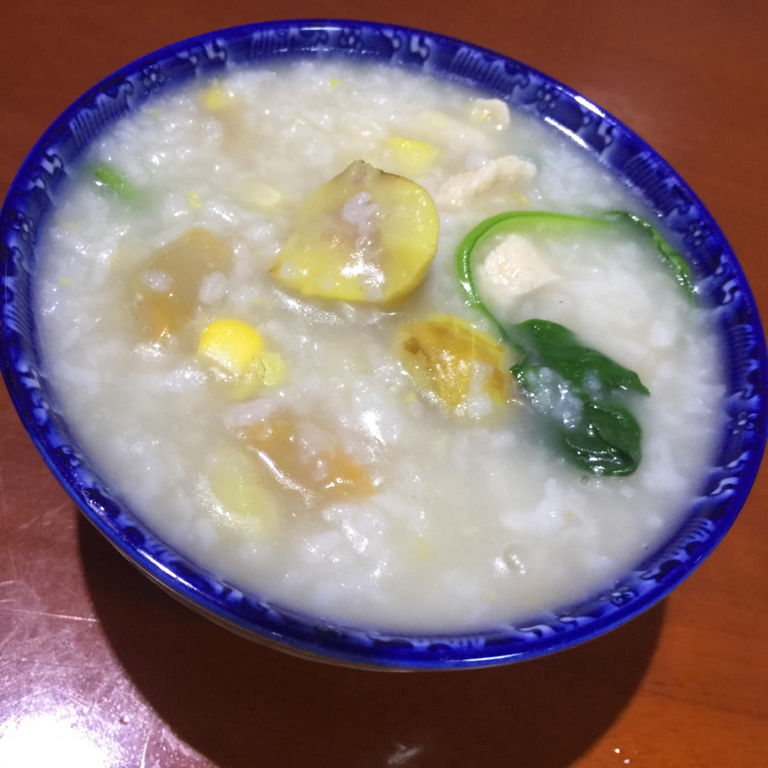 板栗鸡丝粥
